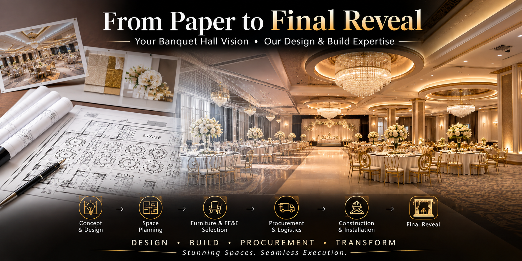 Banquet hall design and build services USA
